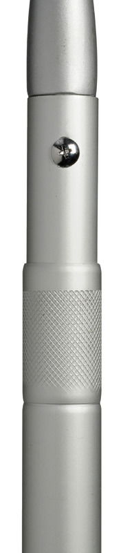 Completamente in alluminio anodizzato naturale (compreso raffio). Ha un bloccaggio rapido in qualsiasi punto tramite rotazione, é un modello estremamente robusto.