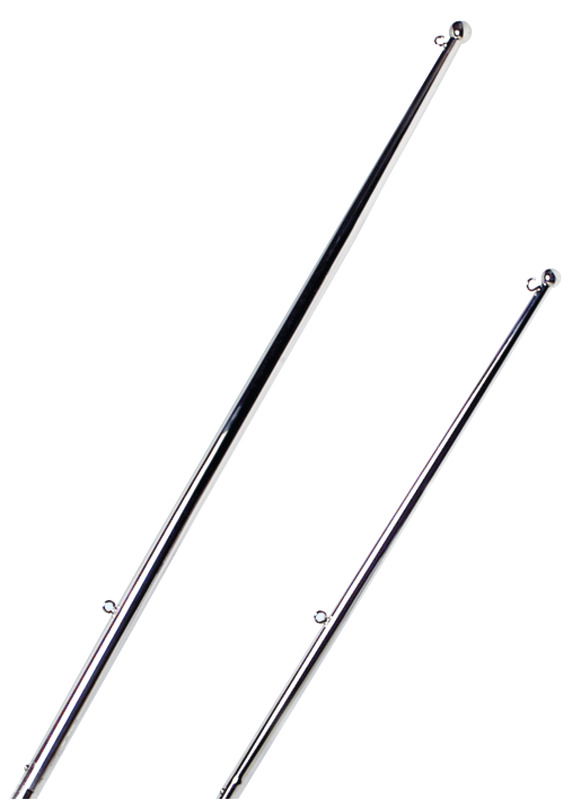 Pallina inox, terminali e occhielli inox, per fissaggio bandiera.