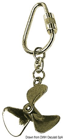 Pendant polished brass keyring Propeller