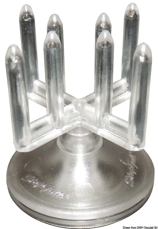 Si fissa sulla testa del fanale 360°. Se il volatile si posa, il dispositivo ruota e lo fa volare via. Ø 55 mm.