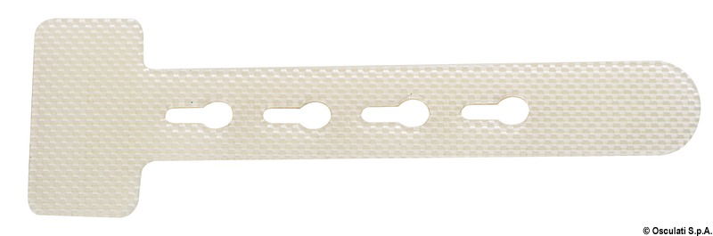 Fibbia in plastica morbida con trama in nylon per tendere i teloni.Si accoppia con funghetti 37.256.xx/37.321.xx.