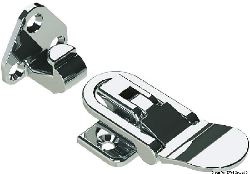 Chiusura per cofani, boccaporti, a gancio a 90°, tipo leggero e robusto.