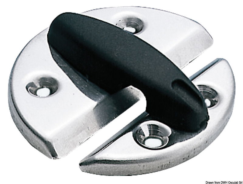 In acciaio inox e nylon lucidato a specchio.