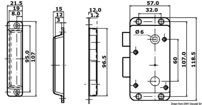 Completa di scontro a cassetta. Per porte spessore 16/38 mm.