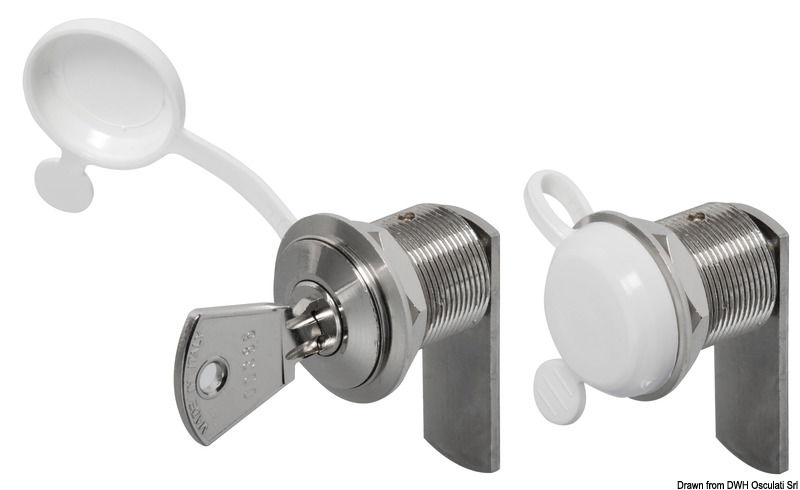 Tutta in ottone cromato. Nessuna parte in ferro o zama. Complete di cappuccio impermeabile di protezione.