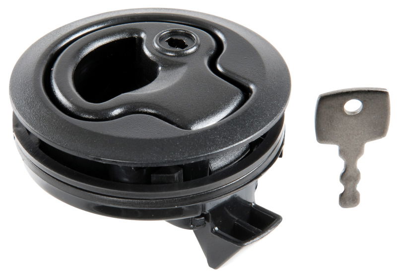 In nylon bianco, completo di squadretta in acciaio inox di battuta e 2 spessori da 2 mm cad.