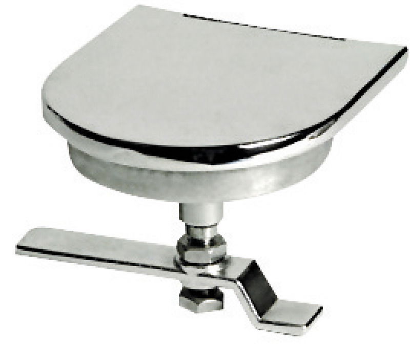 In acciaio inox AISI 316 microfuso lucidato a specchio. Tavella di fissaggio regolabile. Portalucchetto incorporato.