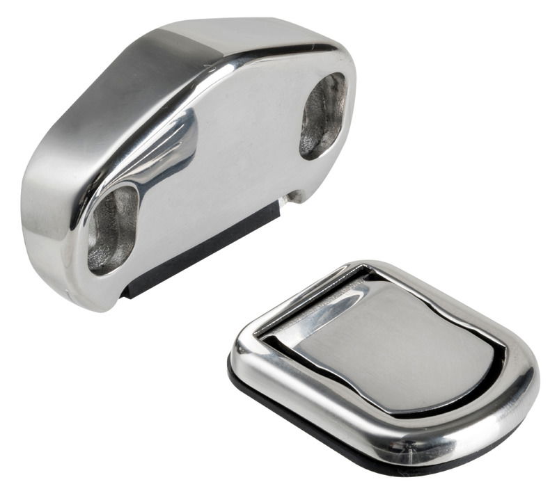 Fermaporte magnetico composto da due componenti: blocco porta con magnete inclinato a 18° e blocco a terra con piastrina a scomparsa.Quando la porta arriva in prossimità della piastrina il magnete la fa sollevare e il blocco entra in funzione.Quando non in uso la piastrina ritorna autonomamente in posizione piatta a scomparsa e non rappresenta un ostacolo o un intralcio al passaggio. Dotato di guarnizione antiurto e antivibranti e di un set di 2 guarnizioni (2 mm e 4 mm) per regolare l’altezza del blocco a terra in base alle esigenze.Utilizzabile per porte con altezza da pavimento da 4 a 10 mm.