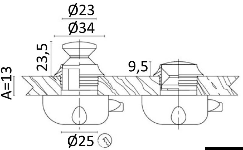 Da abbinare a scrocchetto 38.180.01/02.