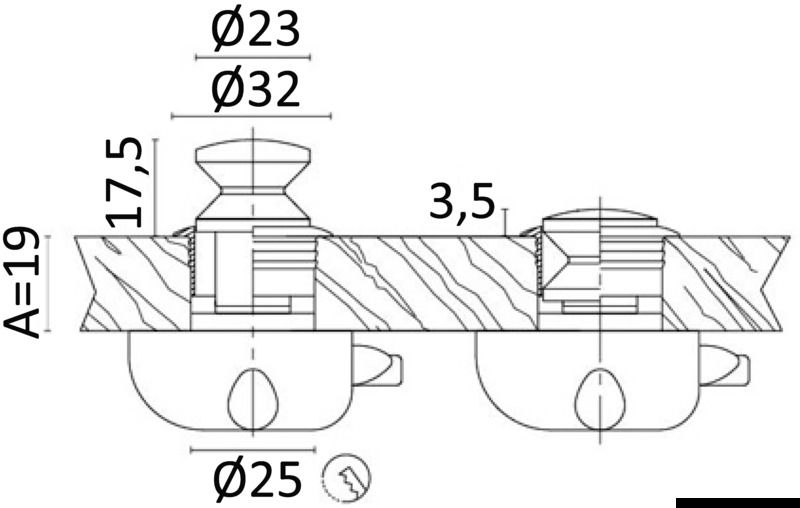 Da abbinare a scrocchetto 38.180.01/02.