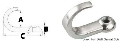 In acciaio inox AISI 316 lucidato.