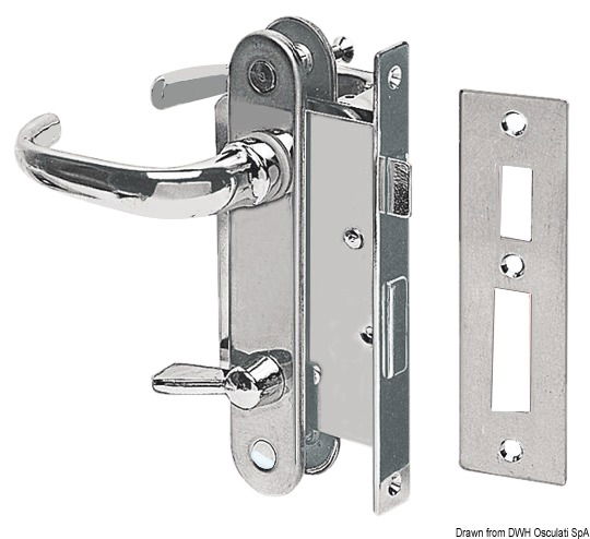 Chromed brass lock w/2 plates and handles right