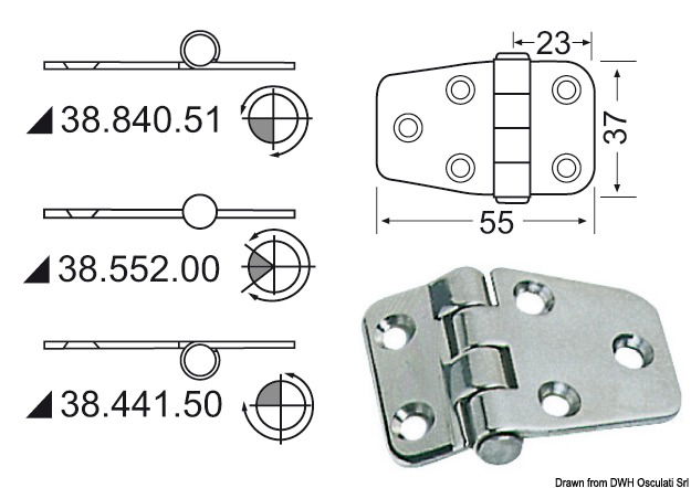 In acciaio inox, lucidate a specchio, con smorzamento delle vibrazioni tramite asse centrale frenato.