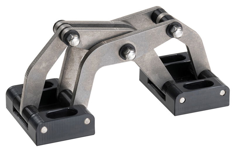 Cerniera a ragno in acciaio inox AISI 316 lucidata.Ottimale per portelli ad alto carico e apertura a pantografo fino a 180°.La sua geometria dinamica permette l’allontanamento da guarnizione porta o portello.