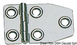 Cerniere in acciaio inox AISI 316 stampate e lucidate svasatura a rilievo.