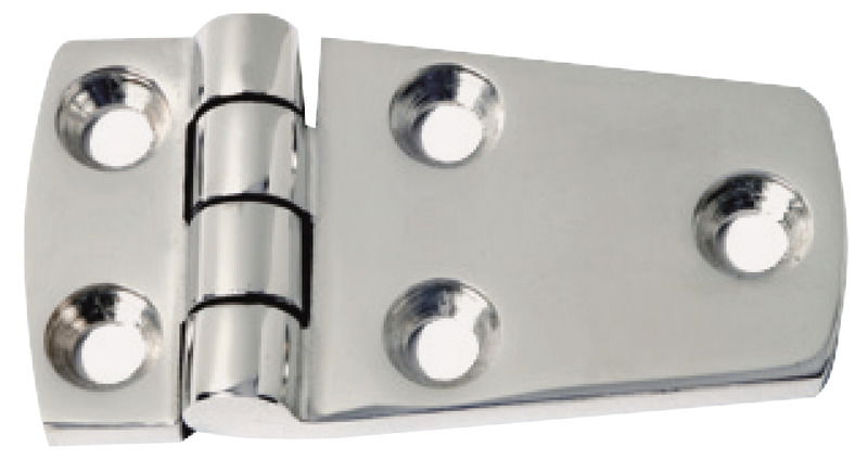 Cerniere in acciaio inox AISI 316 fuse e lucidate a specchio. Robuste, con finitura curata.