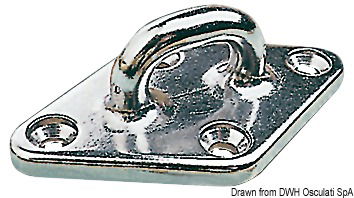 In acciaio inox AISI 316 fuso e lucidato a specchio, viene fissato con 4 viti. Utilizzabile come presa di forza in coperta o per impegni gravosi.