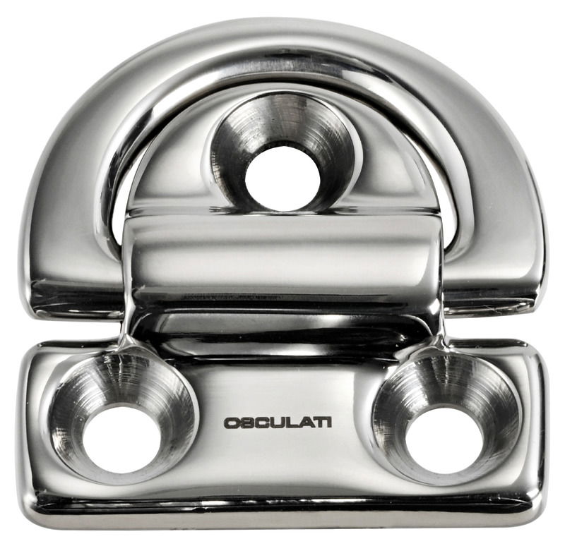 Pad-eyes lucidati a specchio, anello “full forge” forgiato per garantire la massima resistenza meccanica. Completo di gomma antivibrante. Confezionato in scatola espositiva riciclabile con dichiarazione di carico di rottura. Foratura con lo stesso interasse di Wichard di pari dimensioni.