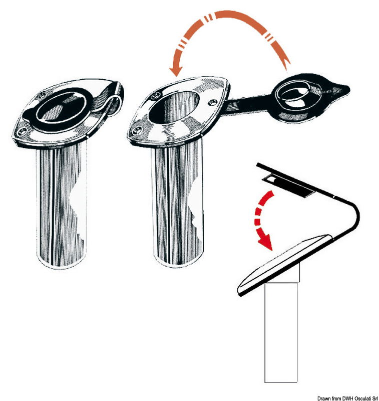 In PVC morbido per portacanne ad incasso. Adatto a 41.168.01 ed a tutti i portacanne similari.