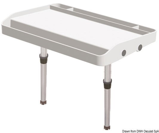 Fabbricato in polietilene con supporto in alluminio regolabile e boccola conica.