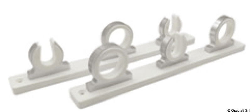 Portacanne in alluminio da parete o soffitto. Realizzati con plastica interna per proteggere la canna da pesca.