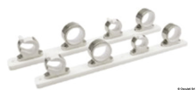 Portacanne in alluminio da parete o soffitto. Realizzati con plastica interna per proteggere la canna da pesca.