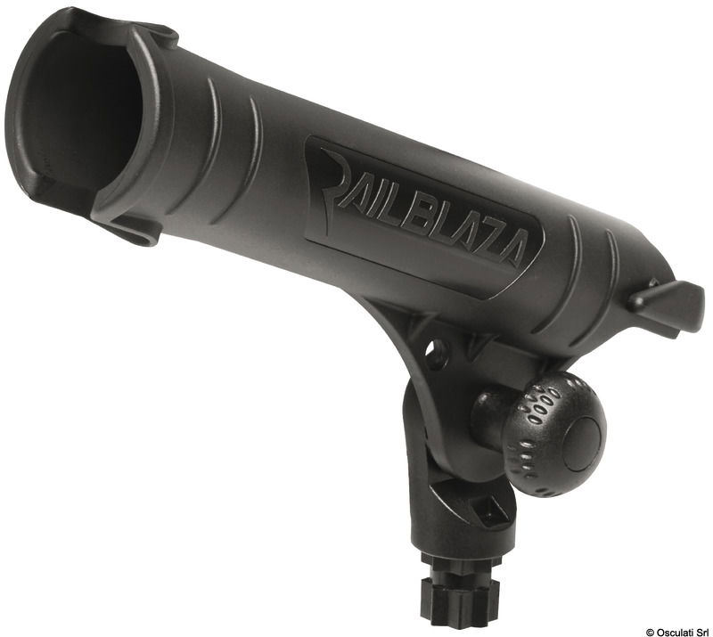 • Per mulinelli da spinning, lanciatori di esche e mulinelli da mosca.• Perno finale per ridurre la rotazione della canna; sollevare per far scorrere le aste.• Orientabile a 360° e 90° in verticale.• Utilizzare sempre un laccio alla canna.