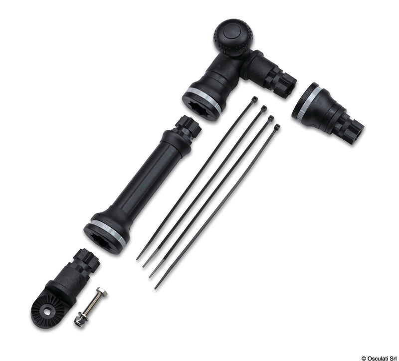 Facile rimozione del trasduttore.Permette la rotazione fuori dall'acqua anche per brevi spostamenti.