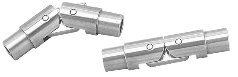 In acciaio inox AISI 316 lucidato a specchio.