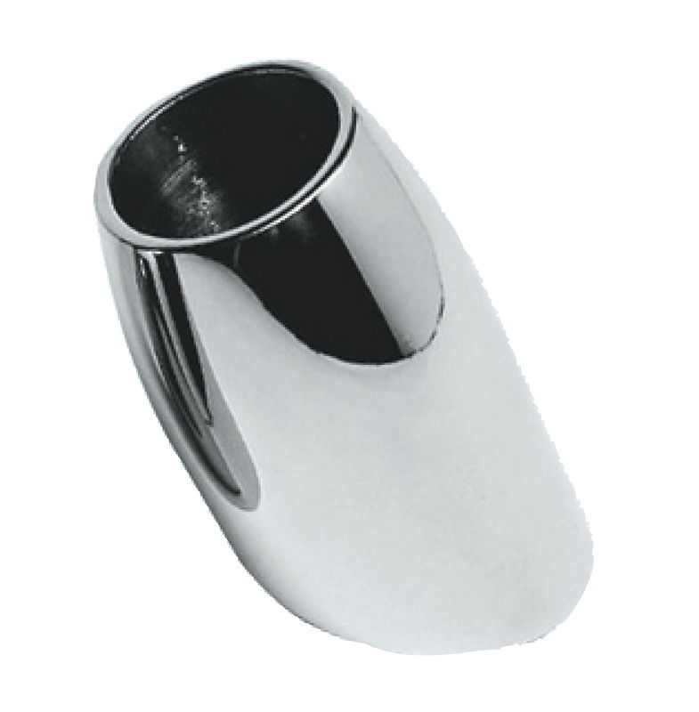 In acciaio inox AISI 316 lucidato a specchio, fissaggio con un prigioniero 8 mm.