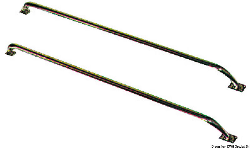 AISI 316, con basette inox e tubo lucidato da 22 mm.