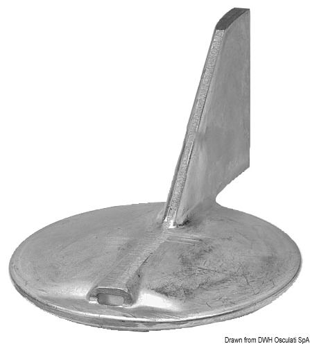 Zinc fin anode rightward bend 100/220 HP