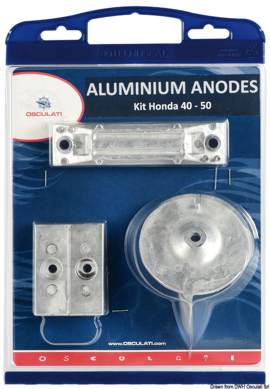 Aluminium anode kit for Honda outboards 40/50 HP