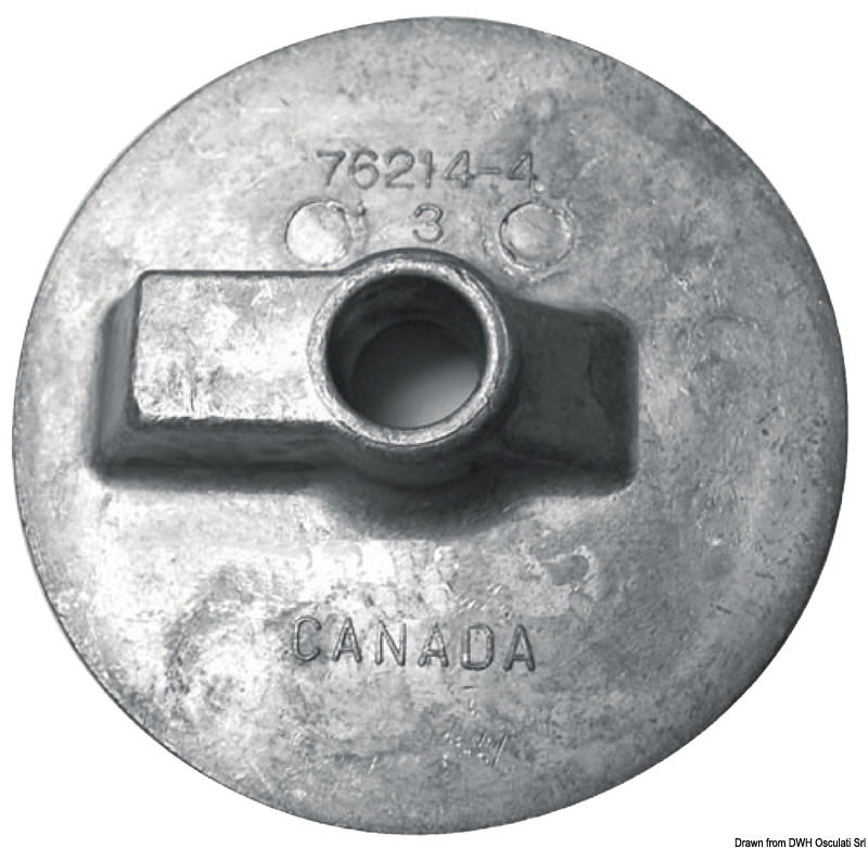 Flat fin magnesium anode for Bravo