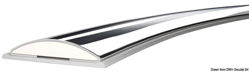 Profilo in acciaio inox AISI 316 riempito in PVC DURALENE. Si può applicare sia su base Standard che su base Slim. Barre da 3 m, da giuntare sempre con il suo coprigiunta.Vantaggi:- si può piegare facilmente;- leggero;- alta resistenza agli urti.