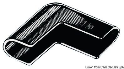 Profilo in PVC flessibile con supporto in PVC semi rigido. Prende facilmente qualsiasi piega. Adatto per scafi con giunzione a labbro, rotoli da 24 m. Ordine minimo 24 m per modello.