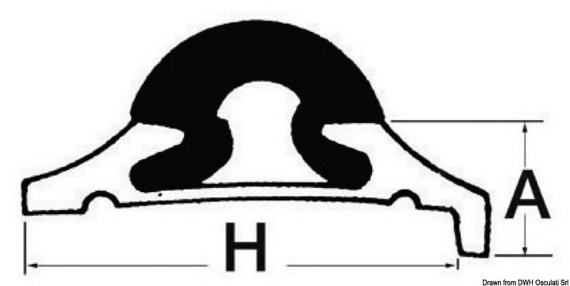Con inserti in PVC flessibile in vari colori e terminabili da abbinare. Venduti in barre da 6 o 3 m.Ordine minimo 24 m per misura.