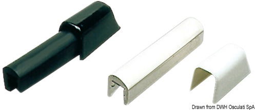 Profilo in PVC flessibile con supporto in PVC semi rigido. Prende facilmente qualsiasi piega. Adatto per scafi con giunzione a labbro, rotoli da 24 m. Ordine minimo 24 m per modello.