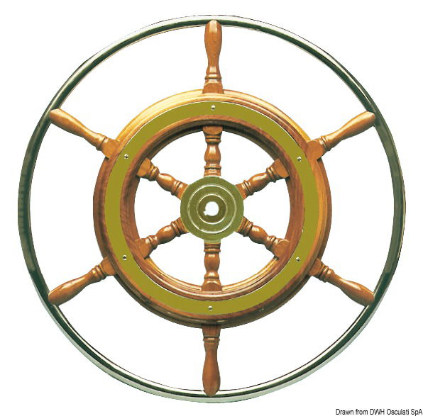 Caratteristiche costruttive come le ruote 45.160.xx. Il cerchio esterno é montato senza viti. Il mozzo e le fasce sono in ottone cromato. Complete di cono universale.