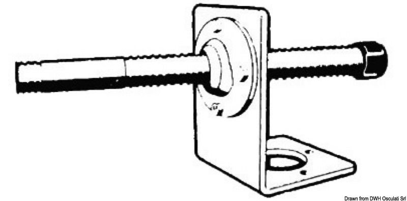 Staffa S55 inox. Per supporto monocavi comando timoneria.