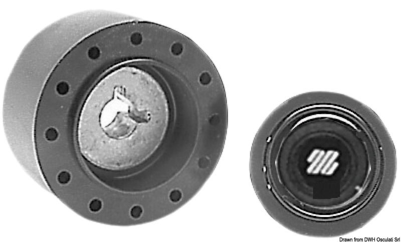 Corona in polimetano morbido, razze alluminio.