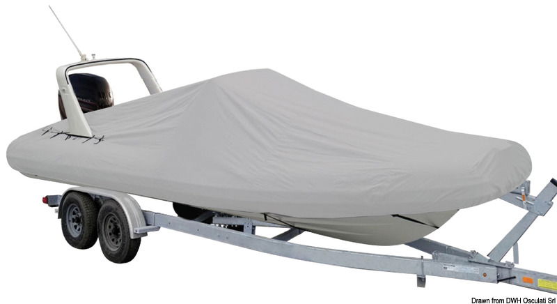 Completo di apertura per un eventuale Roll bar.Tessuto ATLAS da 280 g/m2 impermeabile, traspirante ed UV resistente. Può essere usato per traino su carrello stradale.Fissaggio con chiusura a strappo e zip. Dotato di due Cam Cleat per tendere il telone con semplicità.