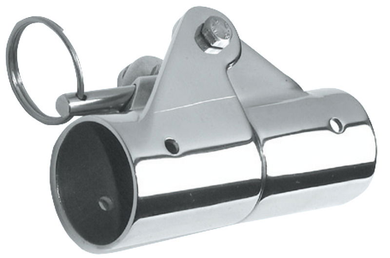 In acciaio inox AISI 316 lucidato a specchio, con spina di fermo.