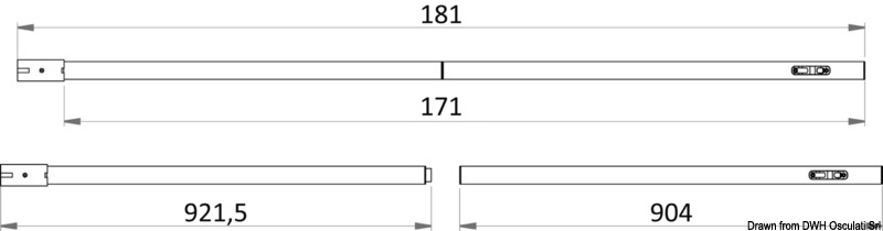 Il palo è realizzato in due sezioni con boccole in alluminio anticorodal per un veloce montaggio ed è completo di boccole per il serraggio e cima di fissaggio. Ruota di 90° all'interno della boccola e rimane bloccato.La regolazione del tendalino avviene tramite un clamcleat (strozzascotte) già montano sul palo, il quale permette di tenere in tensione il tendalino.Compatibile con le boccole da incasso 46.815.00/01, il kit boccole da parete 46.815.10 e il sistema di stivaggio a parete 34.358.38.Cima di fissaggio in Dyneema impiombata con anello, venduta separatamente. Può essere utilizzata per agganciarsi direttamente al tendalino tramite una pallina Ø 10 mm o moschettone.