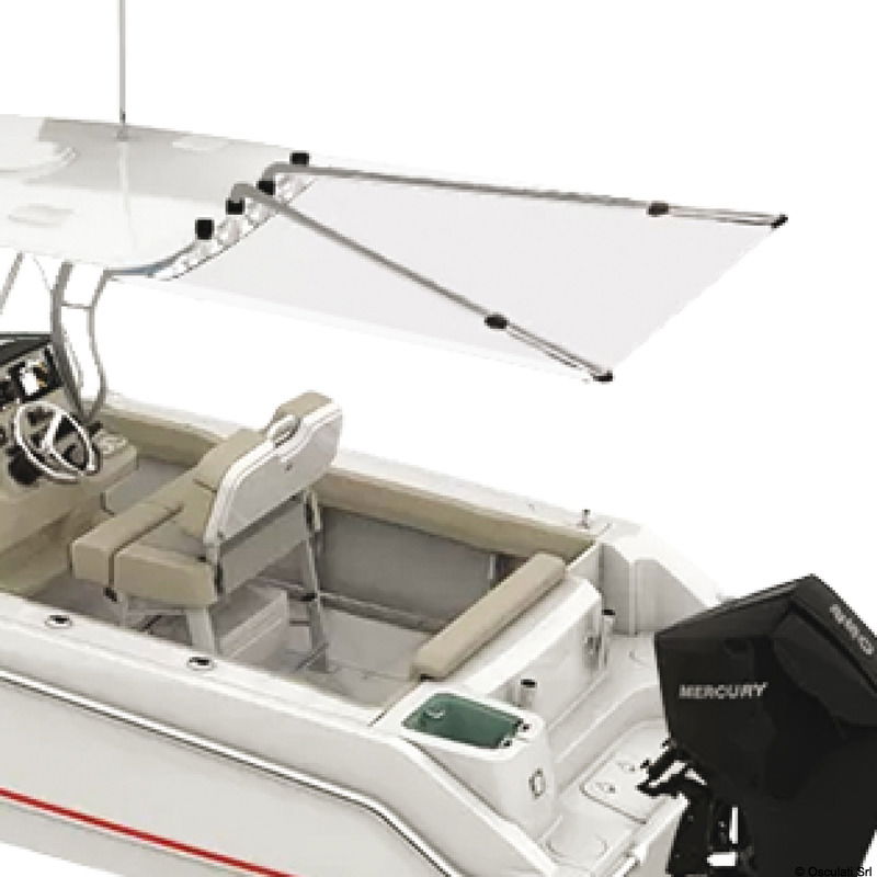 Kit di estensione progettato per ampliare la zona d'ombra.Universalmente installabile su qualsiasi T-Top equipaggiato con almeno 2 portacanna.Tela 220g/m2 in poliestere impermeabile ed UV resistestente ATLAS; tubi telescopici in acciaio inox.Non richiede alcun utensile o foro per l'installazione; facilmente removibile per stivaggio dopo uso.