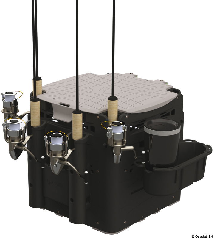 Gear Hub permette di stivare, trasportare, tenere in ordine e proteggere tutto ciò che serve ad un’ottima sessione di pesca.Infinite possibilità di utilizzo e personalizzazione grazie agli accessori adattabili Railblaza (non inclusi) .Adatto alla pesca da riva, spiaggia, Kayak, canoa o barca.• 4 portacanne integrati negli angoli• Può contenere 8 Plano 3600 (non inclusi) o similari• 9 Guide Tracks integrate per accessori Railblaza• Molteplici punti di attacco ed ancoraggio• Maniglie integrate• Piedini in gomma antiscivolo• Viteria interamente inossidabile• Coperchio a cerniera e blocco di chiusura