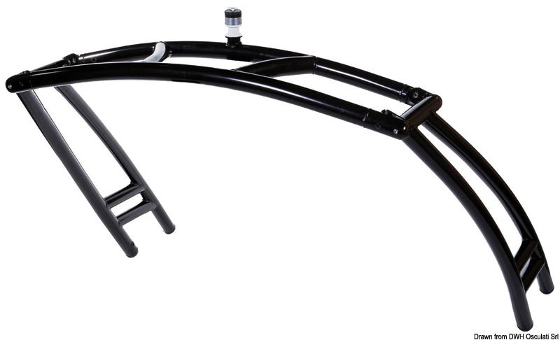 Adatto a barche superiori a 4,80 m e larghe 1,52/2,60 m.Include luce di via 360° (2NM/ COLREG 72). Sgancio rapido per essere abbattuto. Tubi diametro 64 mm.5 anni di garanzia. Possibilità di aggiungere diversi accessori.