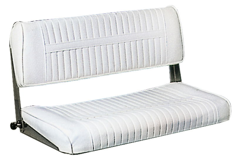 Realizzato in skay elastico bianco listellato con interno di moltopren e telaio in legno multistrato. Cerniera in acciaio inox.