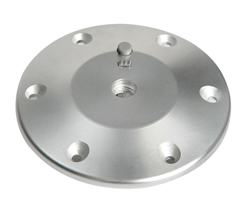 Senza base superiore, si incastra direttamente dell'alloggiamento dei tavoli 48.417.50/51/52.Fabbricate in alluminio anodizzato. La colonna si avvita sulla base con ingegnoso sistema "Thread lock" estremamente stabile. La base si fissa al pagliolo senza incasso, con una sporgenza di soli 20 mm.