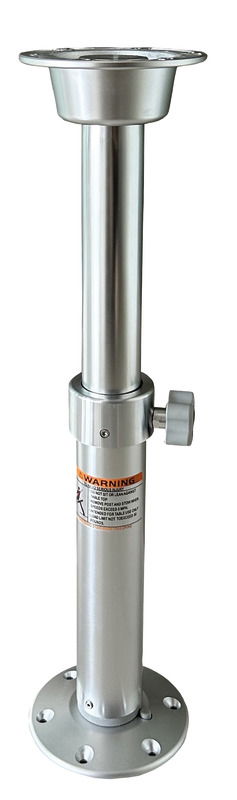 Fabbricate in alluminio anodizzato. La colonna si avvita sulla base con ingegnoso sistema "Thread lock" estremamente stabile. La base si fissa al pagliolo senza incasso, con una sporgenza di soli 20 mm.